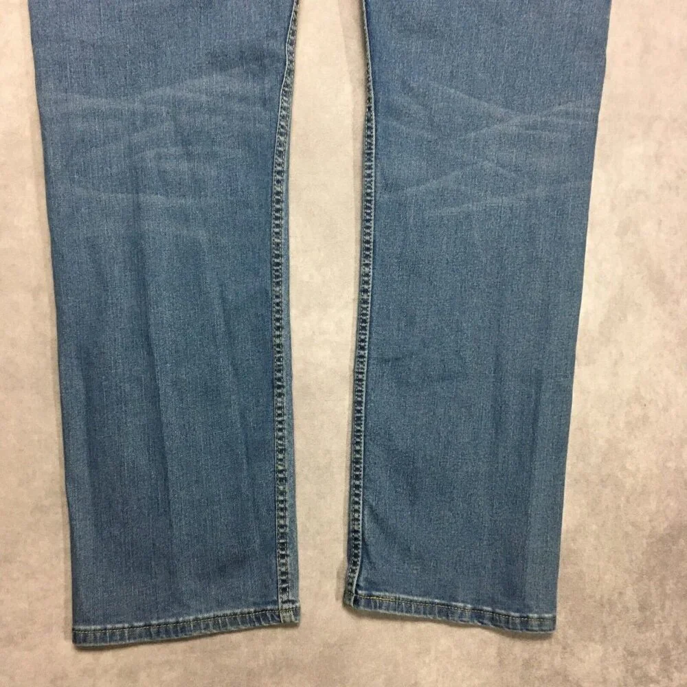 Levis Mens 505‎ Regular Fit Blue Jeans size 38x34 Stretch Denim Pants Zipper Fly